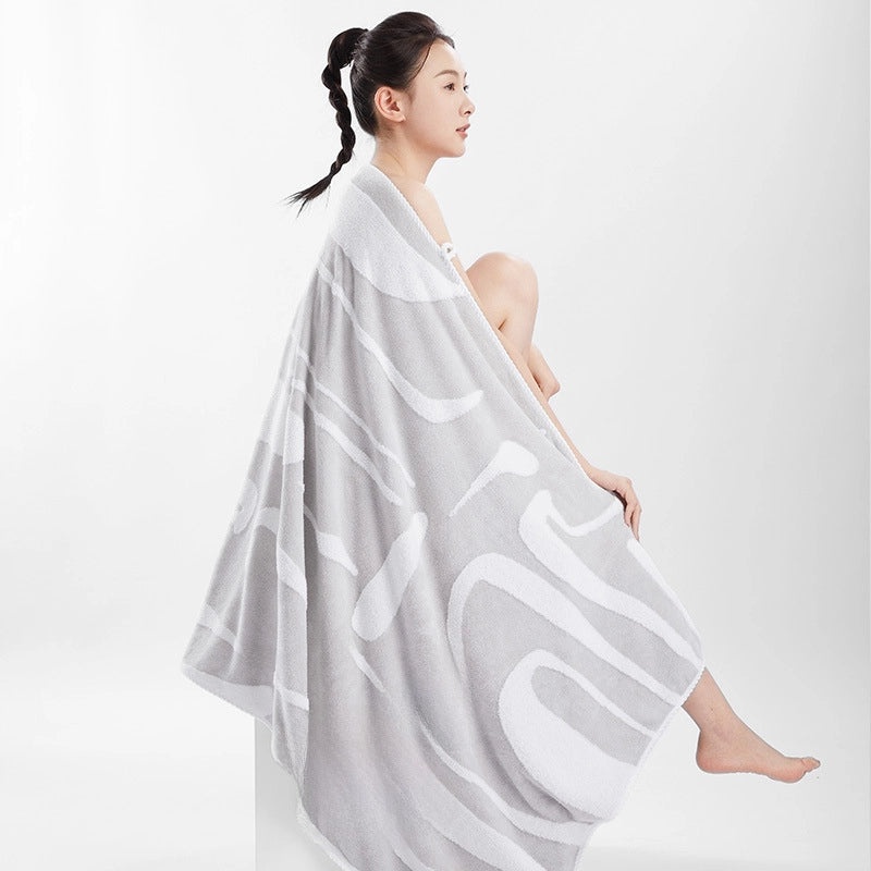 Coral Fleece Large Bath Towel Antibacterial Soft Breathable Highly Absorbent Less Lint Than Cotton Gift Included|Home & Bath Textiles