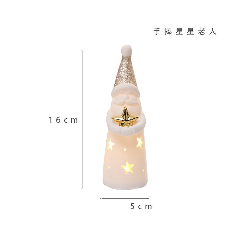 Festive Christmas Ceramic Figurines Solid Color Holiday Decorations|Home Decor