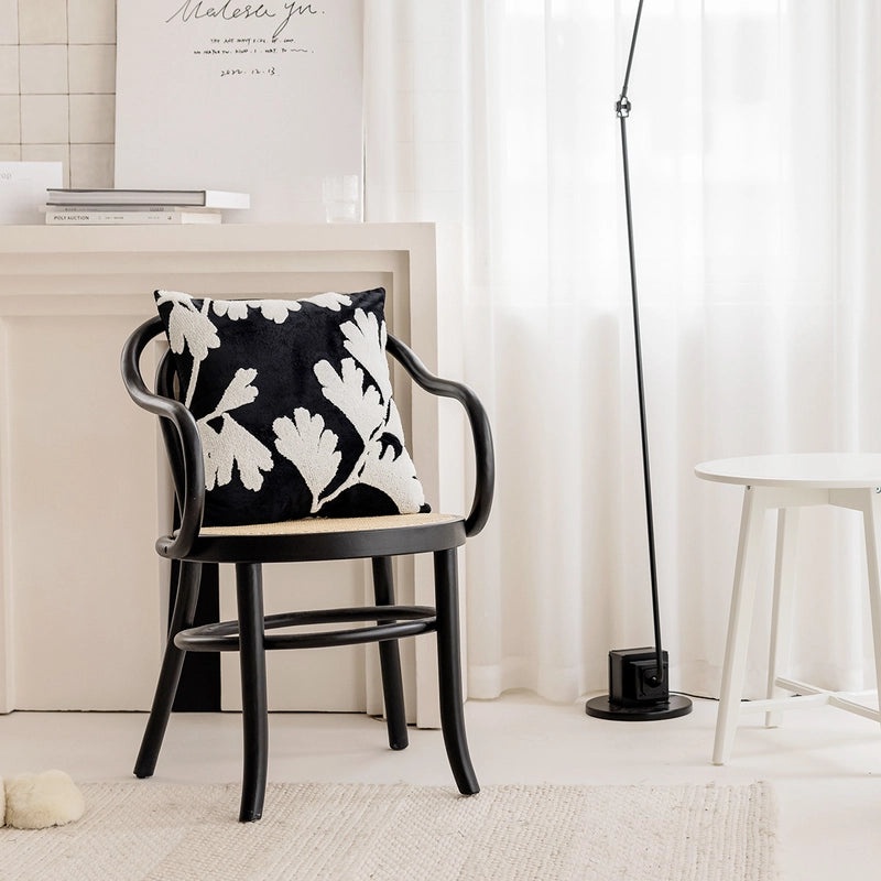 Nordic Black Embroidered Pillow Case Sofa Nap Bed Backrest Cushion|Home Decor Pillows