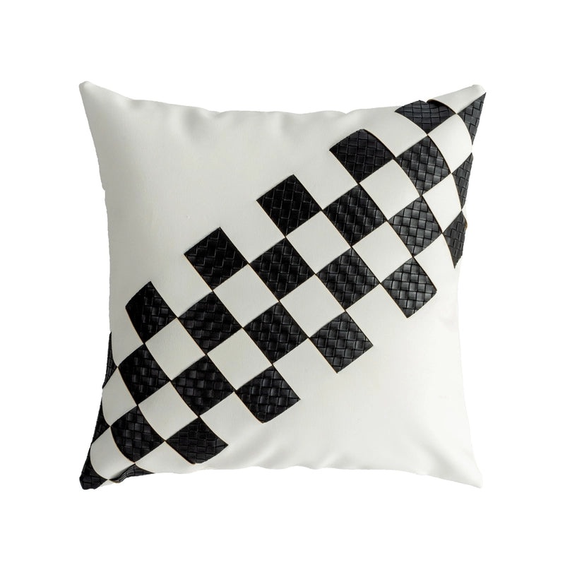 Geometric Pattern Solid Color PU Leather Pillow Covers for Couch Sofa Decor|Home Decor & Cushion Covers