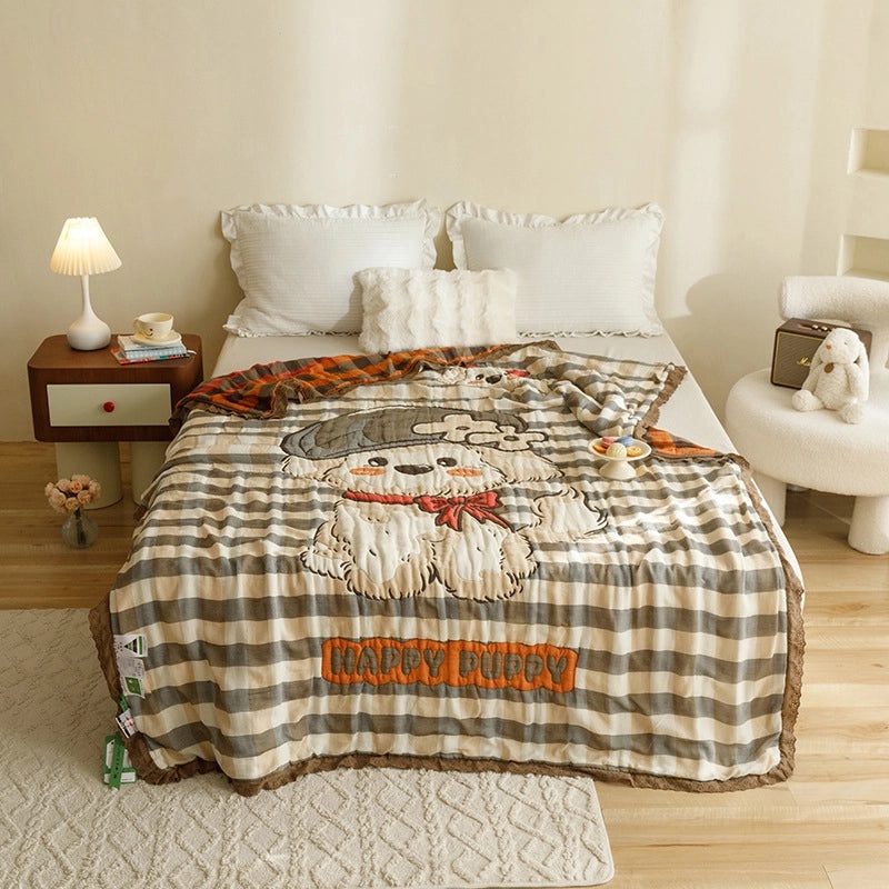 Adorable Cartoon Animal Cotton Summer Blanket for Kids|Home & Bedding