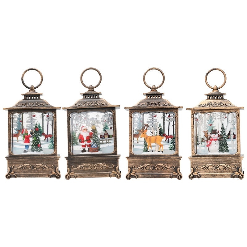 Christmas Square Flat Interior Light Featuring Santa Claus and Tree | Holiday Home Decor