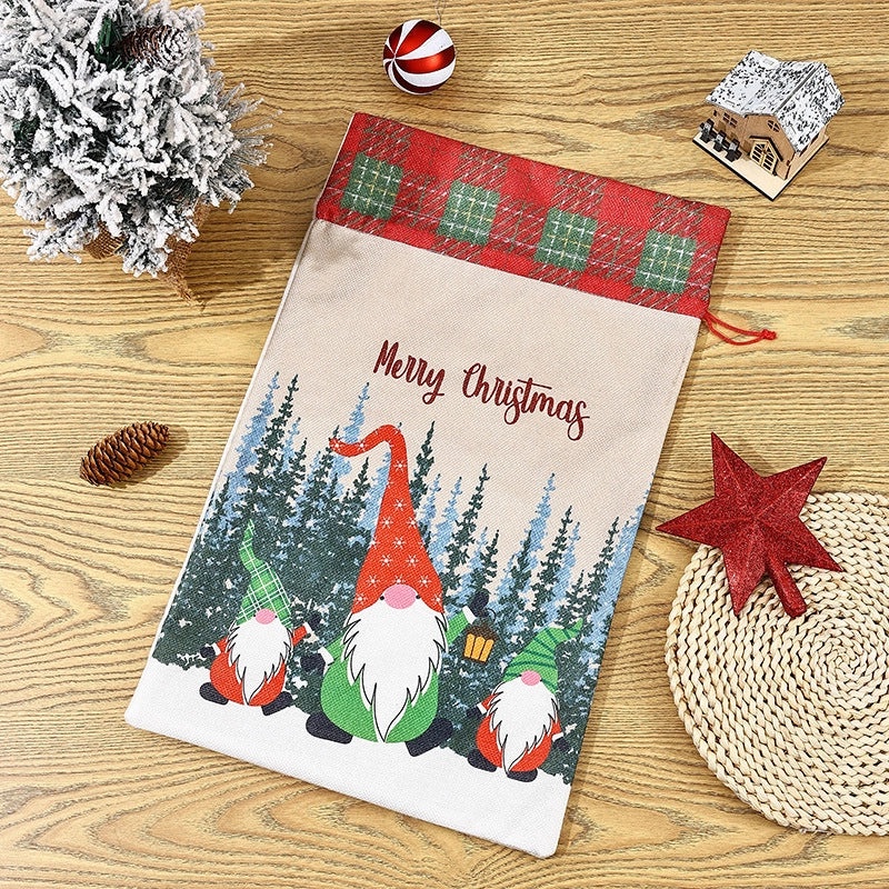 Nordic Christmas Tree & Santa Claus Gift Bags Cute Holiday Party Wrapping Supplies|Holiday Gift Wrapping