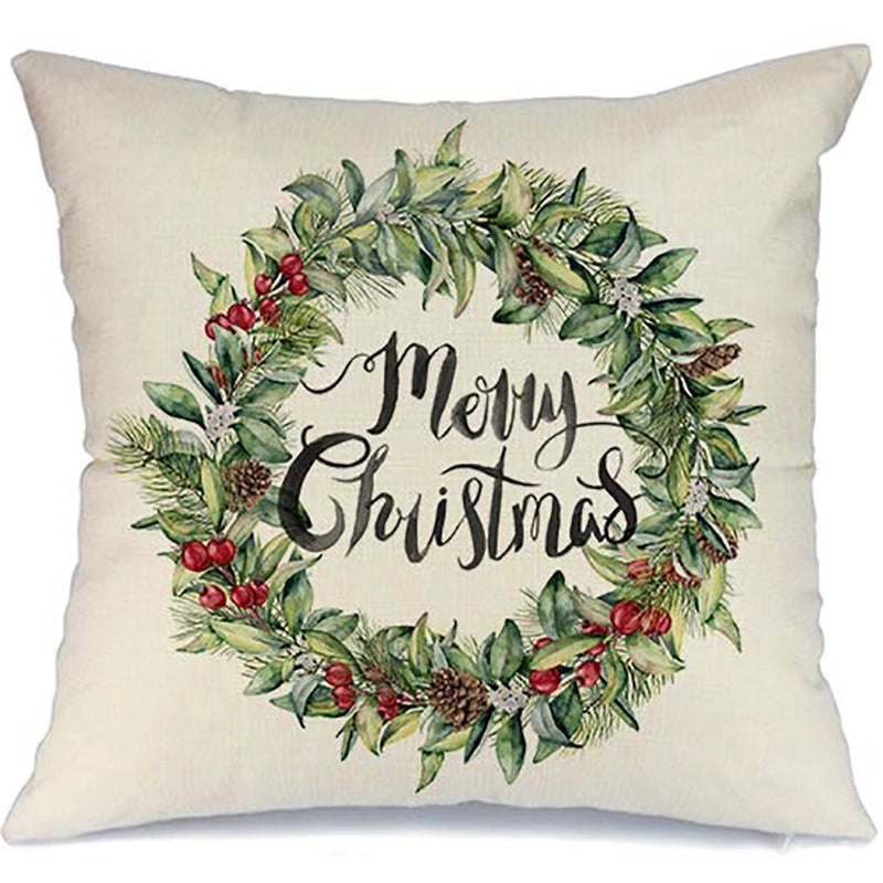 European Style Linen Christmas Pillow Cover for Sofa Cushion Cozy Home Decor|Home Decor & Accessories