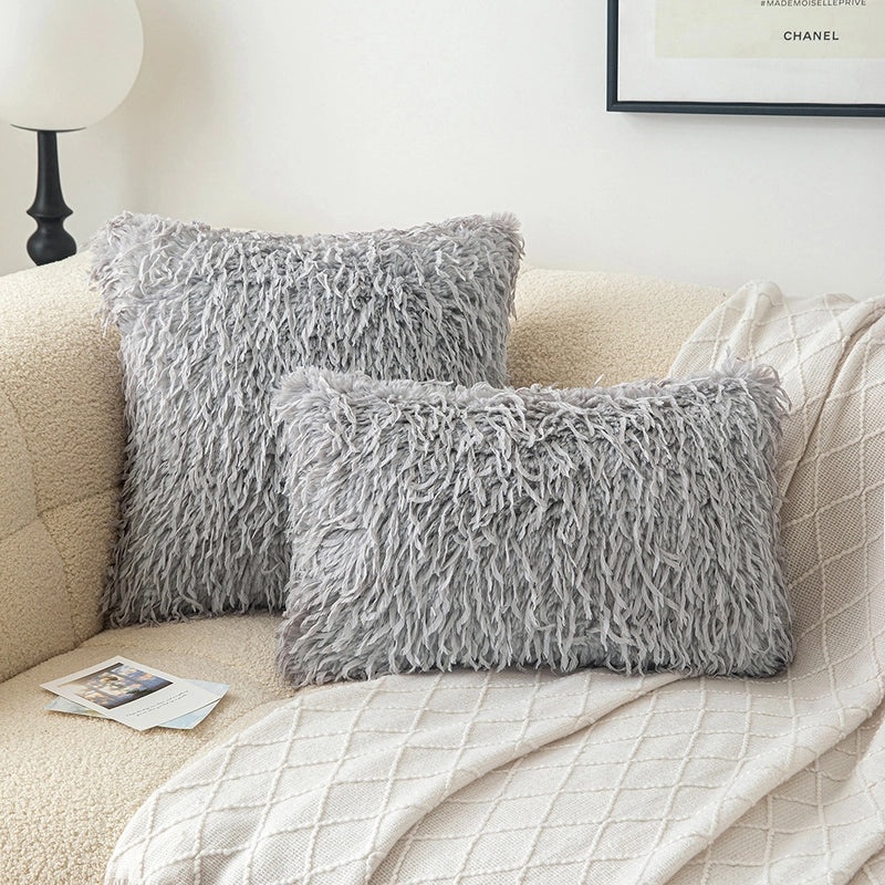 Soft Solid Color Plush Pillow Covers for Couch and Sofa | Home Decor Pillows