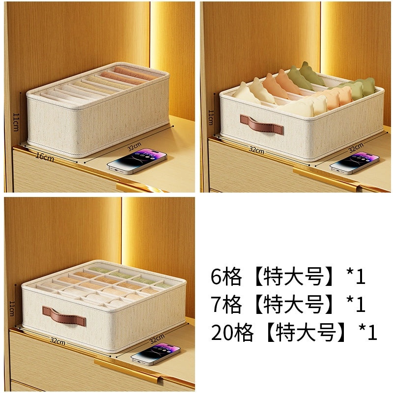 Tianshan Hemp Underwear Storage Box Multi-Function Drawer for Bedroom Dormitory Wardrobe|Home Storage Organizers