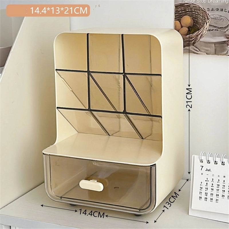 Minimalist White and Yellow Solid Color Plastic Storage Box for Home Organization|Storage & Organization