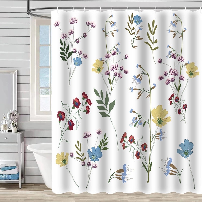 Waterproof Tropical Jungle Leaf Shower Curtain with Hooks 3D Printed Polyester for Bathroom|Shower Curtains & Accessories