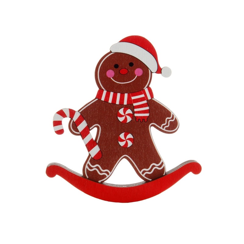 Festive Gingerbread Wooden Christmas Ornaments Cute Holiday Table Decorations|Home & Living > Seasonal Decor > Christmas Decorations
