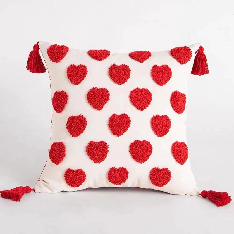 Valentine's Day Heart Shape Plush Throw Pillow Soft PP Cotton Cushion for Bedding|Home Decor Pillows