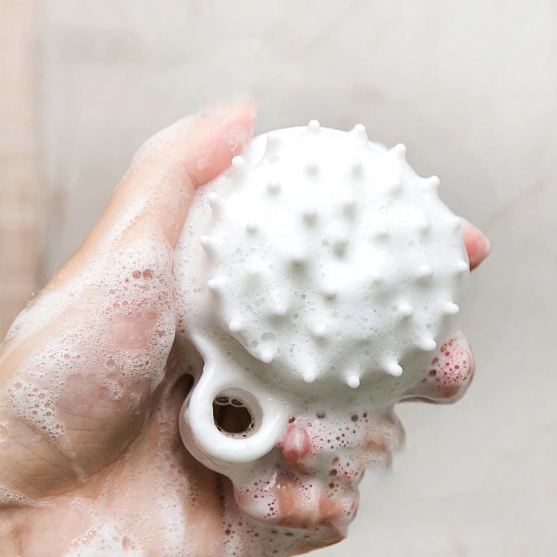 Silicone Scalp Massage Comb for Shampoo, Japanese Hair Scratch Brush, White Head Massage Tool | Hair Care Accessories