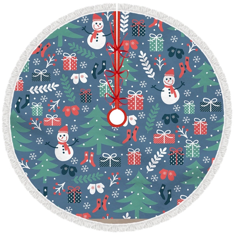 Christmas Tree Skirt Plush Soft Tree Base Cover Holiday Decoration for Mall Hotel Christmas Style 27"|Home Decor|Christmas Decorations