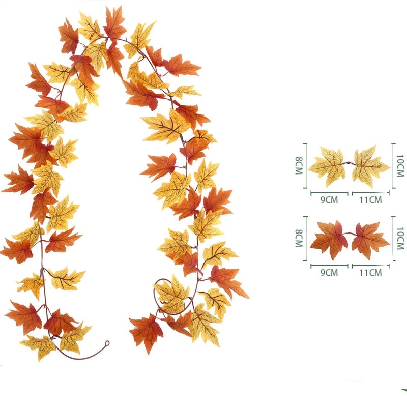 Autumn Maple Leaf Rattan Wreath Hanging Decor for Thanksgiving and Christmas | Home Decorations