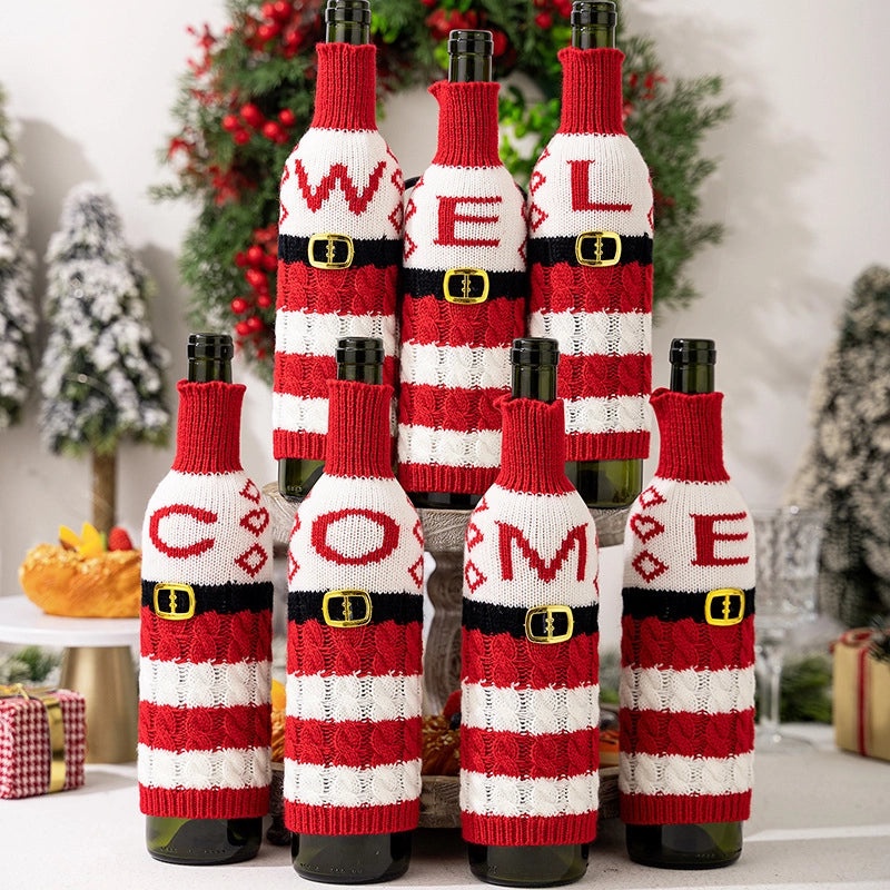 Christmas Nordic Style Cute Letter Polyester Party Festival Bottle Cover|Home Decor & Party Supplies