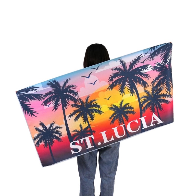 Double-sided Velvet Quick-dry Printed Beach Towel Custom Gym Yoga Sweat Towel|Beach Towels & Gym Accessories