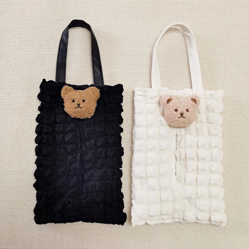 Portable Solid Color Bubble Fiber Tissue Holder|Home & Living Accessories