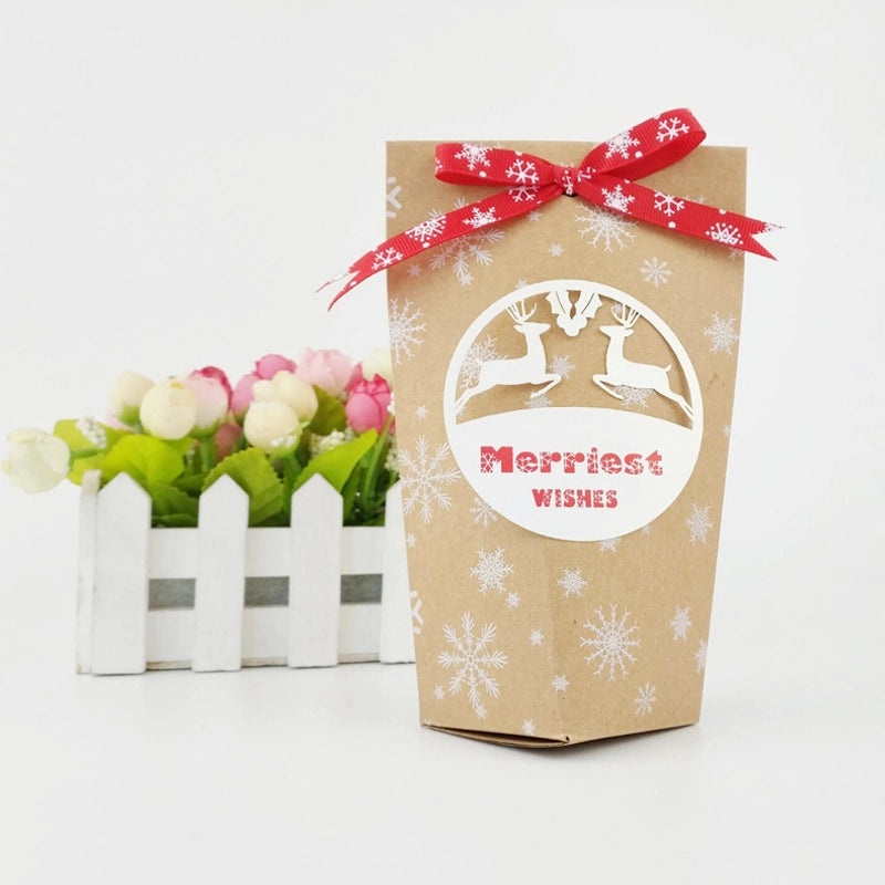 Christmas Holiday Elk Snowflake Kraft Paper Gift Wrap for Party | Gift Wrapping Supplies