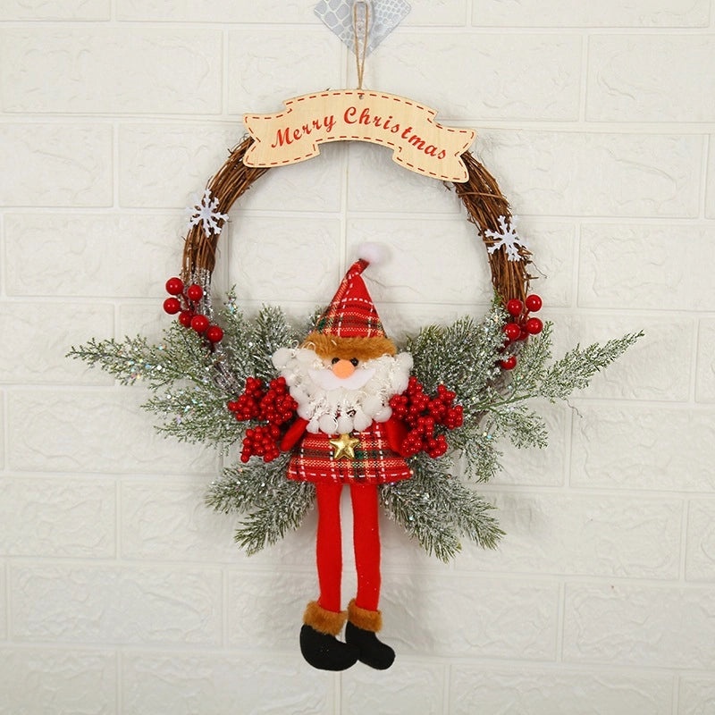 Christmas Hanging Ornaments Santa Snowman Elk Wood Cloth Decorations for Party|Christmas Decorations