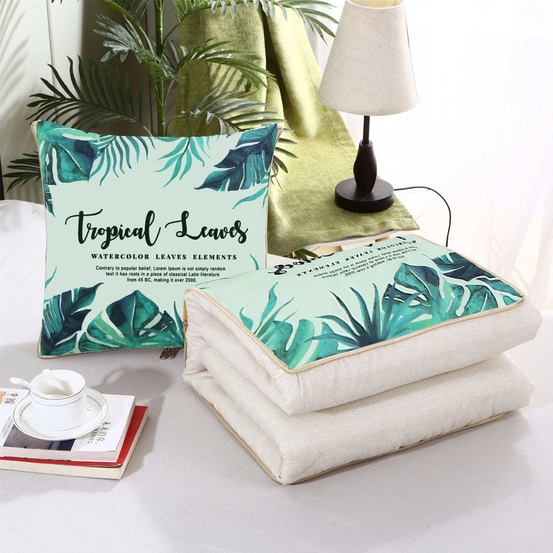 Custom Logo Pillow Quilt Dual-use Car Cushion & Sleeping Blanket Four-season Thin Blanket Gift Printing|汽车配件