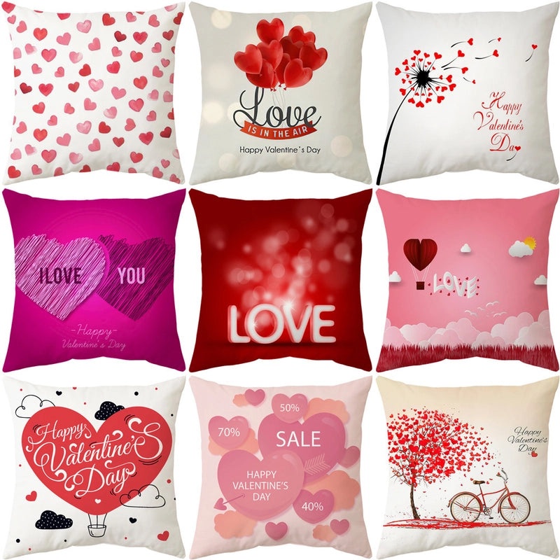 Valentine's Day Romantic Letter Landscape Plush Pillow Covers for Couch and Sofa Decor | Home Decor