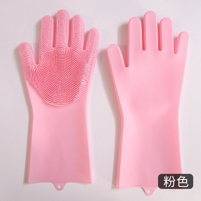 Waterproof Silicone Dishwashing Gloves with Anti-scalding Feature for Pet Bathing and Kitchen Cleaning | Household Cleaning Gloves