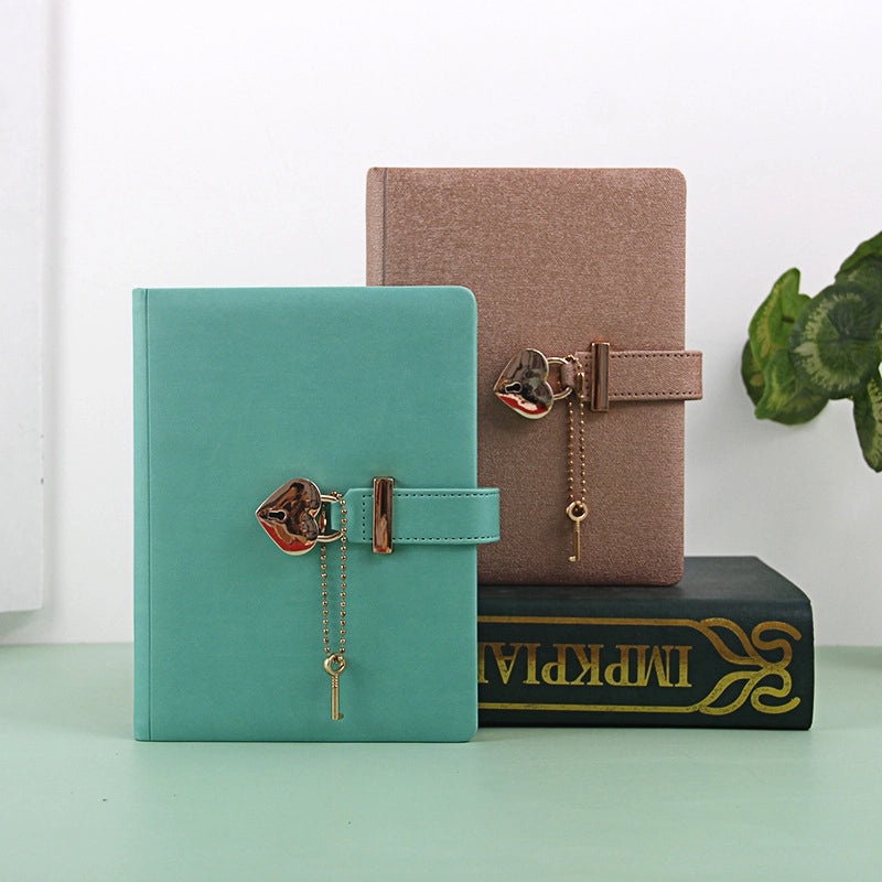 Heart-Shaped Lock Diary Notebook with Password Protection for Students and Office Use | Stationery/Notebooks/Journals