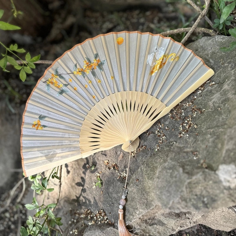 Suzhou Embroidery Double-sided Folding Fan Traditional Chinese Style Women’s Hand Fan|Accessories & Jewelry