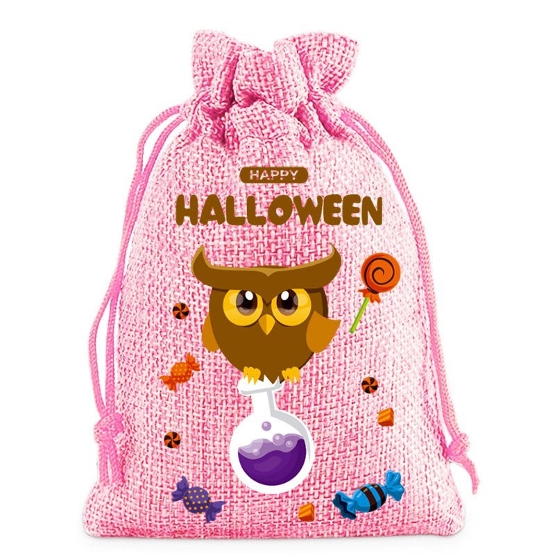 Funny Halloween Pumpkin Skull Linen Gift Bags | Party Supplies