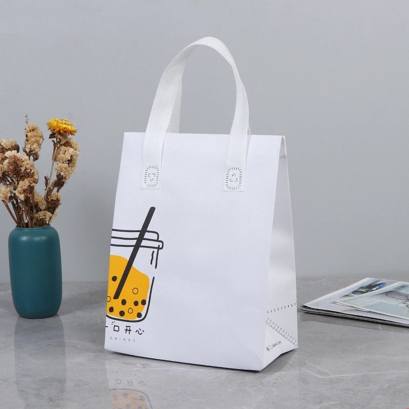 Minimalist Modern Letter Cake Design Thermal Nonwoven Tote Bag|Fashion Accessories Bags