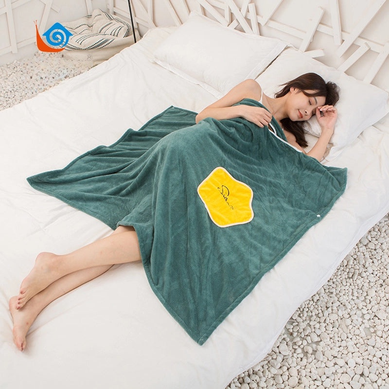 Starry Coral Fleece Bath Skirt Women’s Thick Absorbent Magic Wrap Towel Comfortable Home Bathrobe|Home & Bath>Bathrobes & Wraps