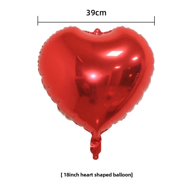 18 Inch Heart-Shaped Aluminum Foil Balloon for Wedding Valentine’s Day New Year Decoration | Party Supplies & Balloons