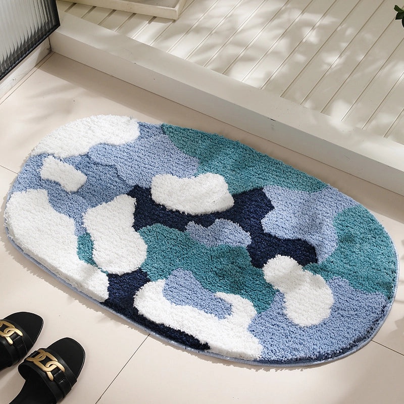 Floral Flocking Polyester Bath Rug for Casual Elegant Home Decor|Home & Living Bath Rugs