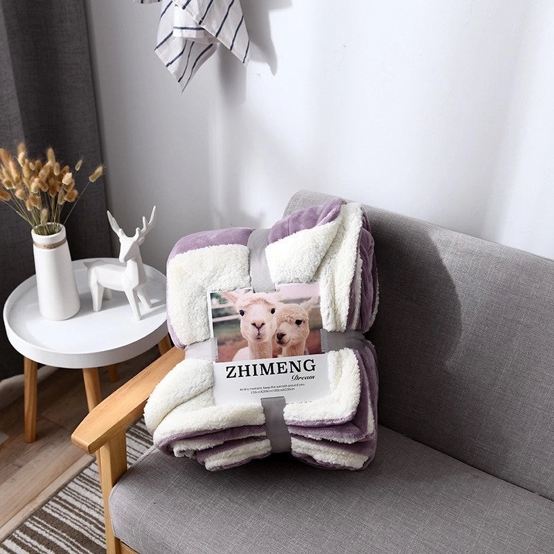 Cozy Retro Polyester Throw Blanket in Solid Color|Home Decor & Bedding