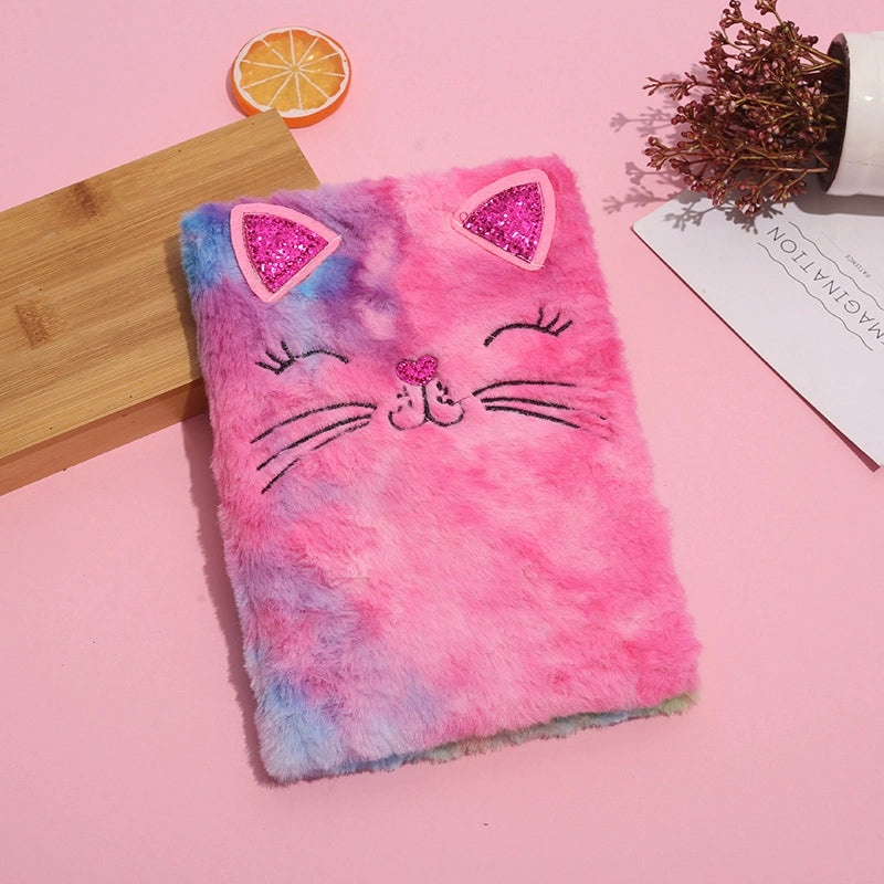 Red Heart Cat Plush Notebook Cute Learning Journal|Stationery & Notebooks