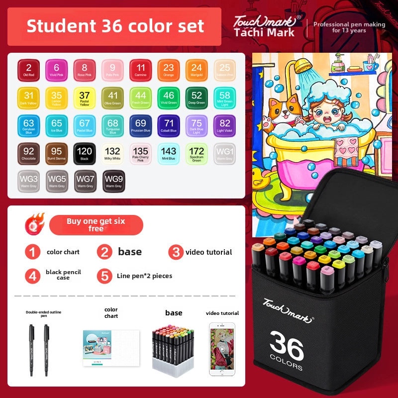 48 Colors Double Tip Alcohol Markers Set for Art Students | Art Supplies