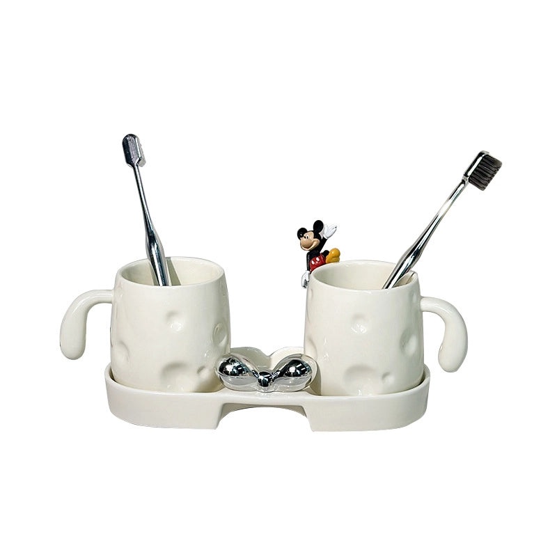 Light Luxury Ceramic Toothbrush Cup for Hotel & Home | Bathroom Accessories