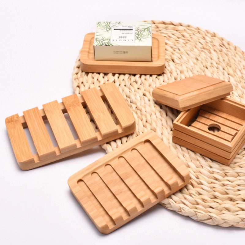 Bamboo Soap Dish with Drainage for Bathroom Hotel Use Simple Wooden Soap Tray Household Eco-friendly Design|Home & Kitchen > Bath > Bath Accessor