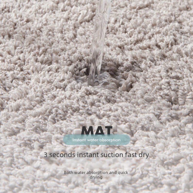 Solid Color Non-Slip Bathroom Door Mat Thickened Absorbent Fiber Floor Mat|Home & Living Bath Accessories