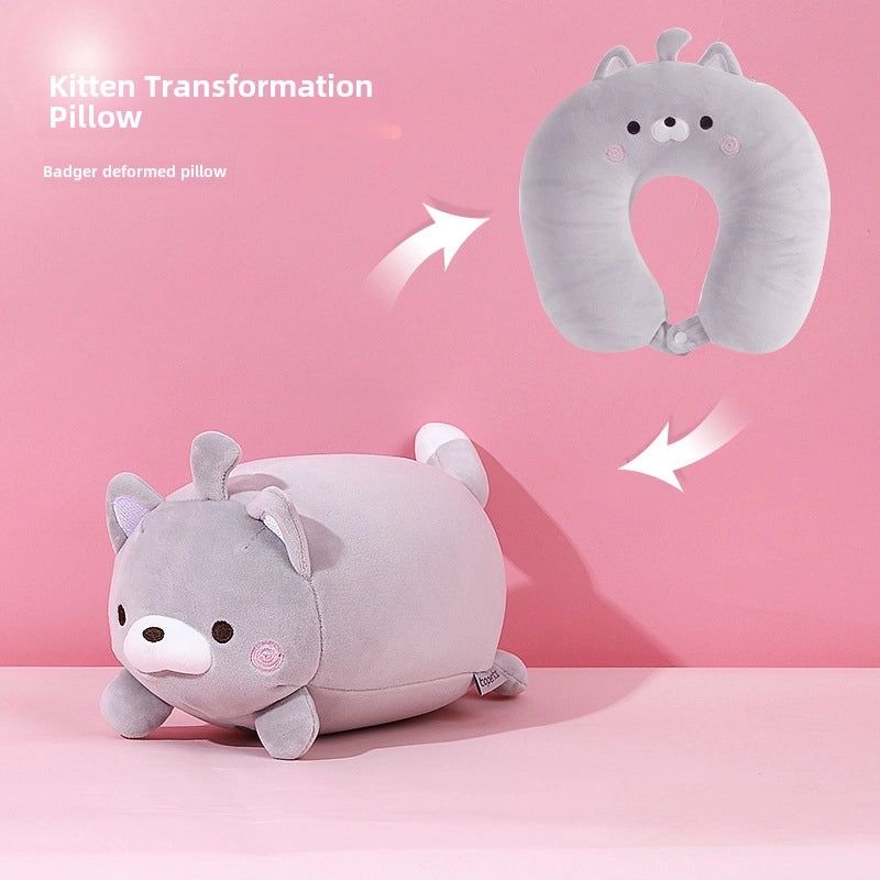 Cartoon Penguin U-Shaped Neck Pillow with Foam Particles | Travel Pillows & Neck Support