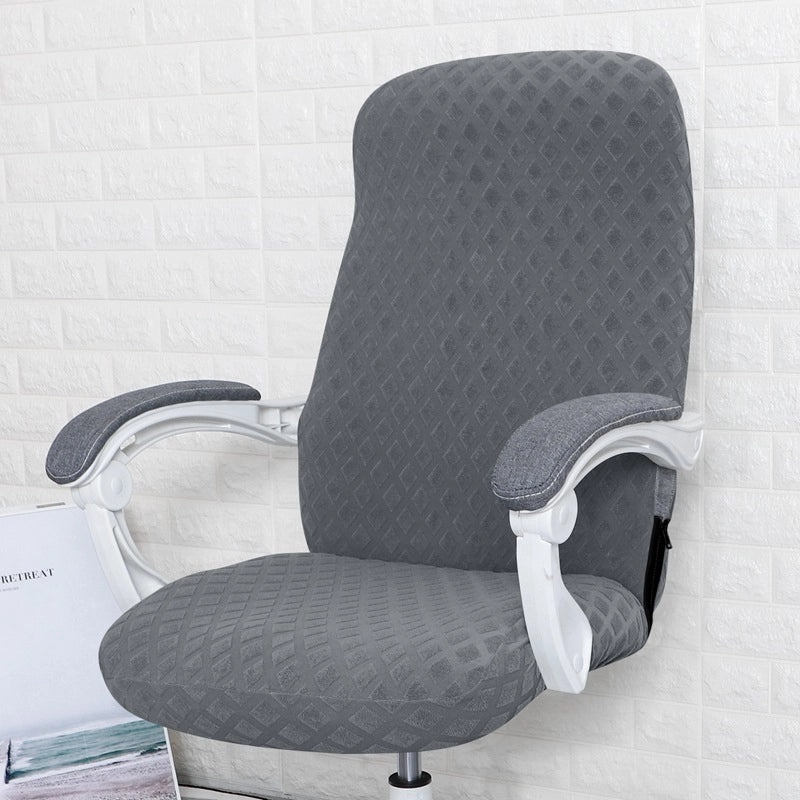 Knitted Jacquard Elastic Office Chair Cover with Pineapple Grid Pattern for Rotating Armrest Computer Chair|Office Furniture Accessories