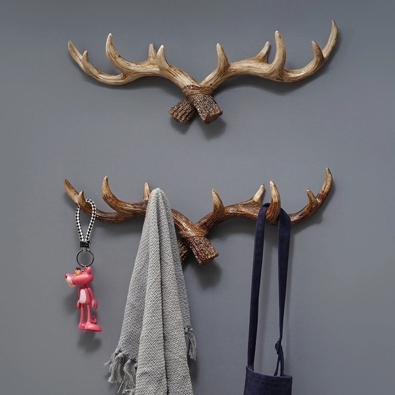 Vintage-Inspired Resin Antler Hooks for Wall | Home Decor & Organization