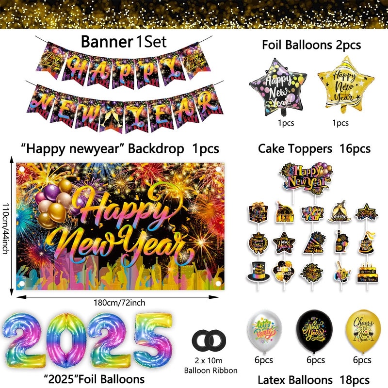 2025 New Year Cartoon Letter Paper Hanging Ornaments Party Festival Decorative Props|节日装饰品