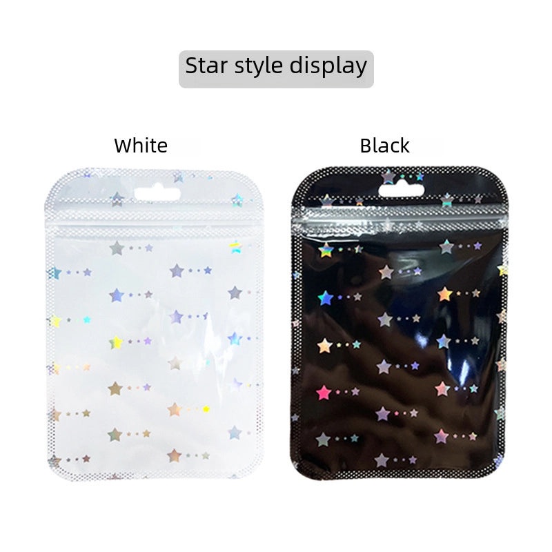 Yin Yang Lock Plastic Card Bag Small Gift Packaging Laser Self-Sealing Pocket for Jewelry|Jewelry Packaging