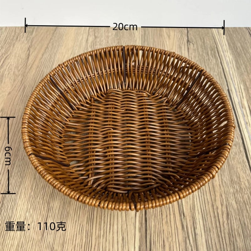 Minimalist Solid Color Woven Style Storage Basket Set of 2 | Home Storage & Organization