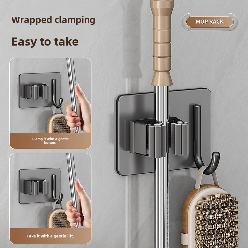 Punch-free Wall Mop Hook Strong Adhesive Broom Hanger Organizer|Home Storage & Organization
