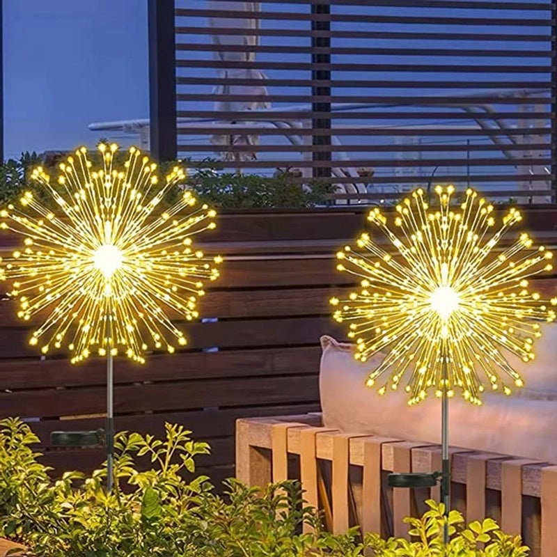 Solar LED Fireworks Dandelion Floor Lamp Waterproof Outdoor Garden Lawn Decor|Outdoor Lighting