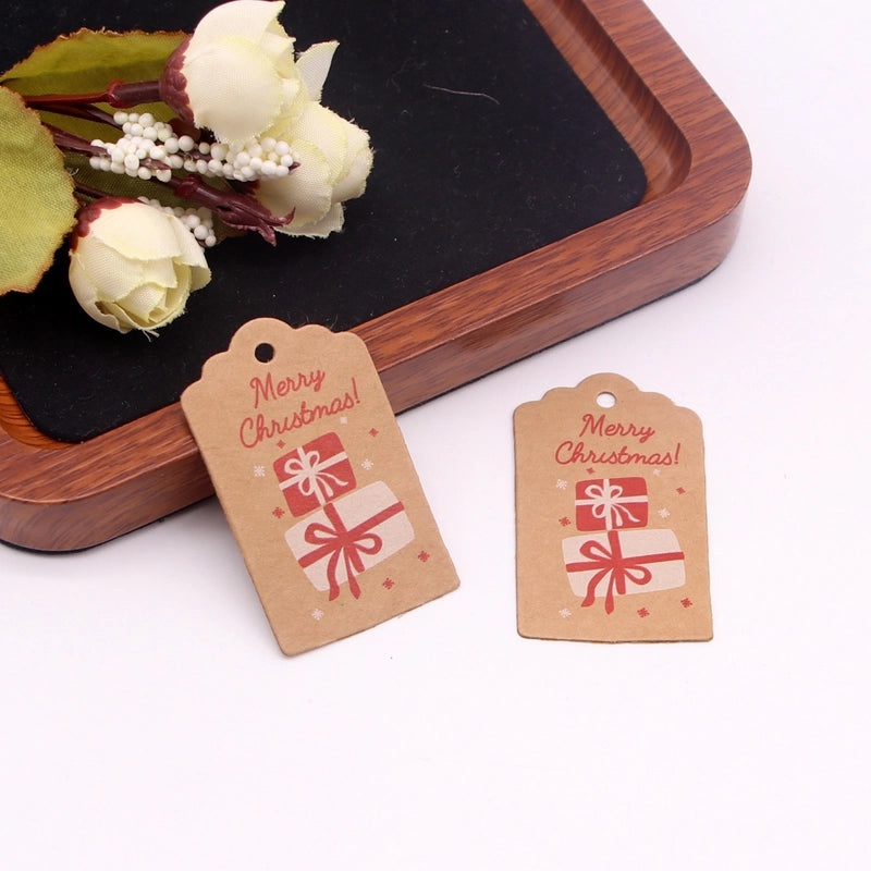 100 PCS Christmas Jewelry Packaging Cards Minimalist Letter Design|Jewelry Packaging Supplies