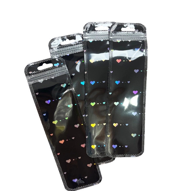 Yin Yang Lock Plastic Card Bag Small Gift Packaging Laser Self-Sealing Pocket for Jewelry|Jewelry Packaging