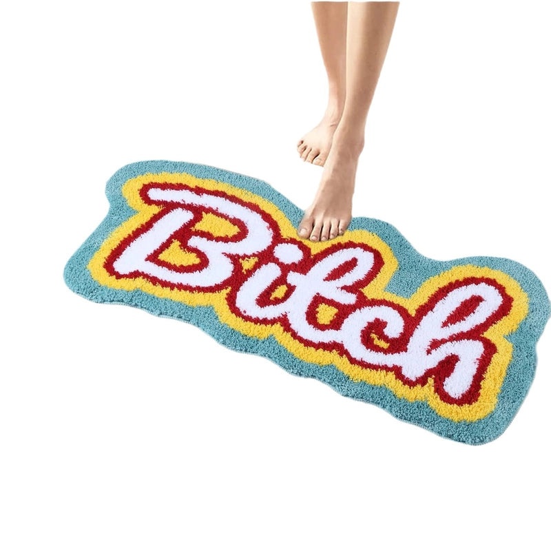 Cozy Casual Letter Pattern Faux Cashmere Bath Mat|Home Decor Bath Accessories
