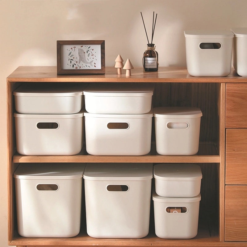 Durable Solid Color Plastic Organizer Box for Home and Office Storage|Storage & Organization